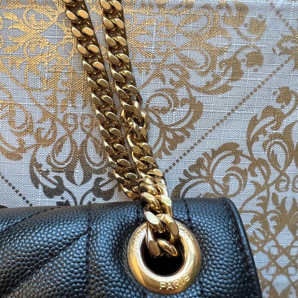 ENVELOPE LARGE BAG IN MIX MATELASSÉ GRAIN DE POUDRE EMBOSSED LEATHER - Picture 11 of 12